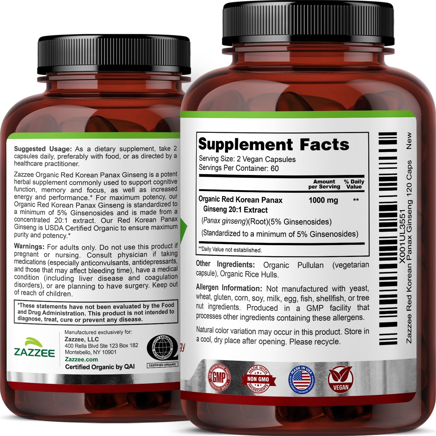 Organic Red Korean Panax Ginseng