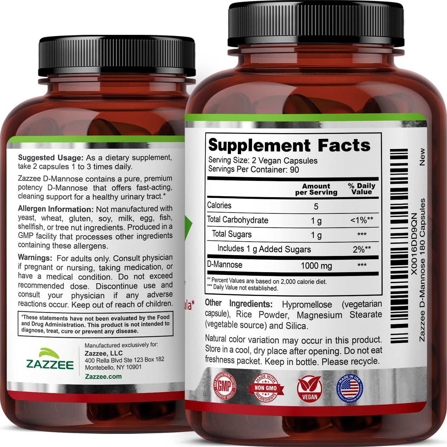 D-Mannose Capsules – Zazzee Naturals
