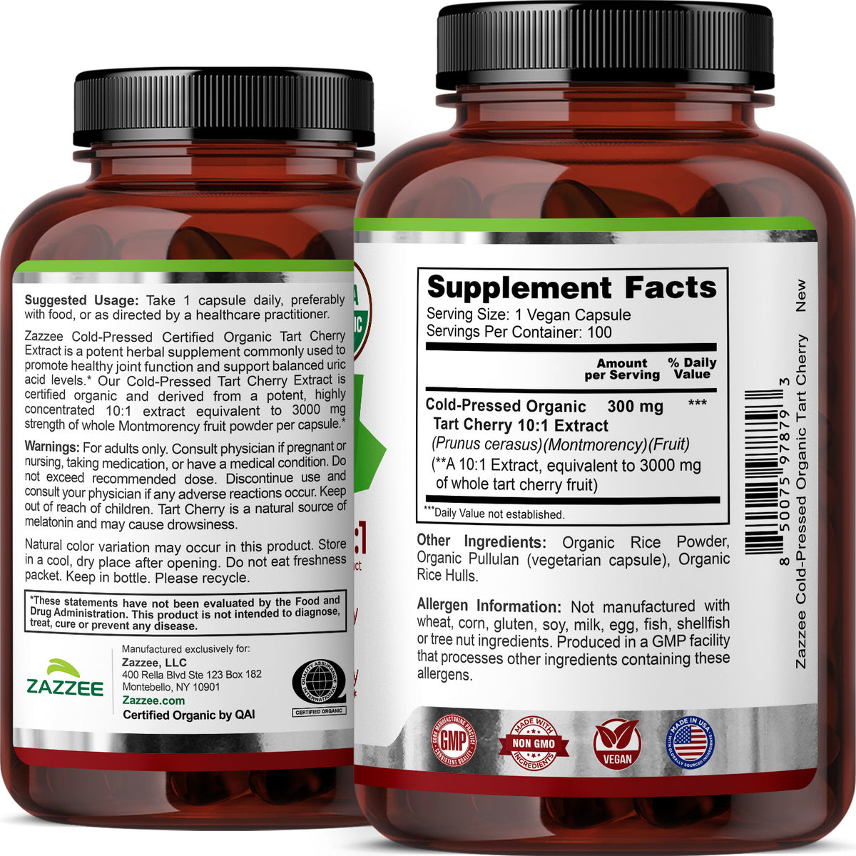Organic Cold-Pressed Tart Cherry Capsules