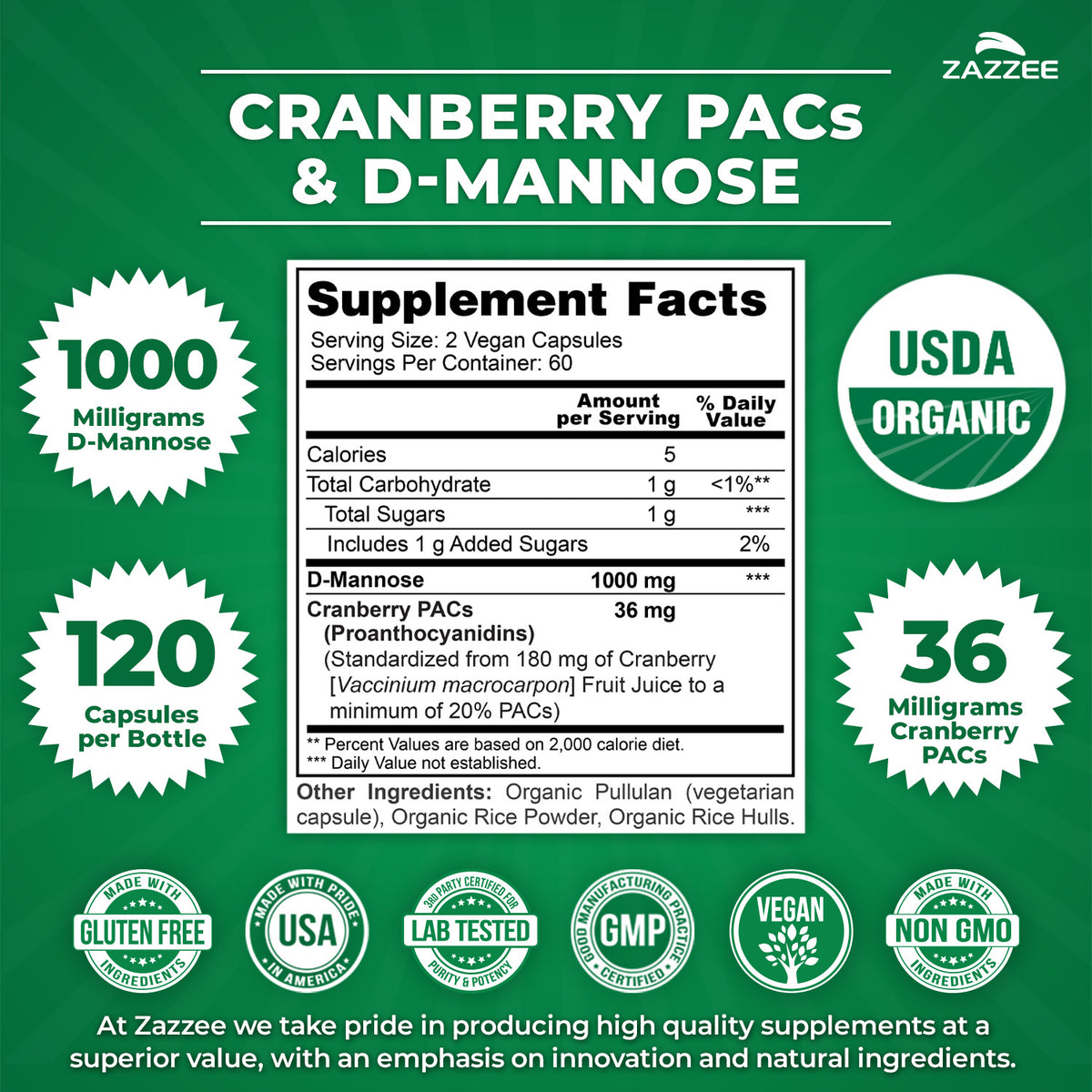 Organic Cranberry PACs & D-Mannose
