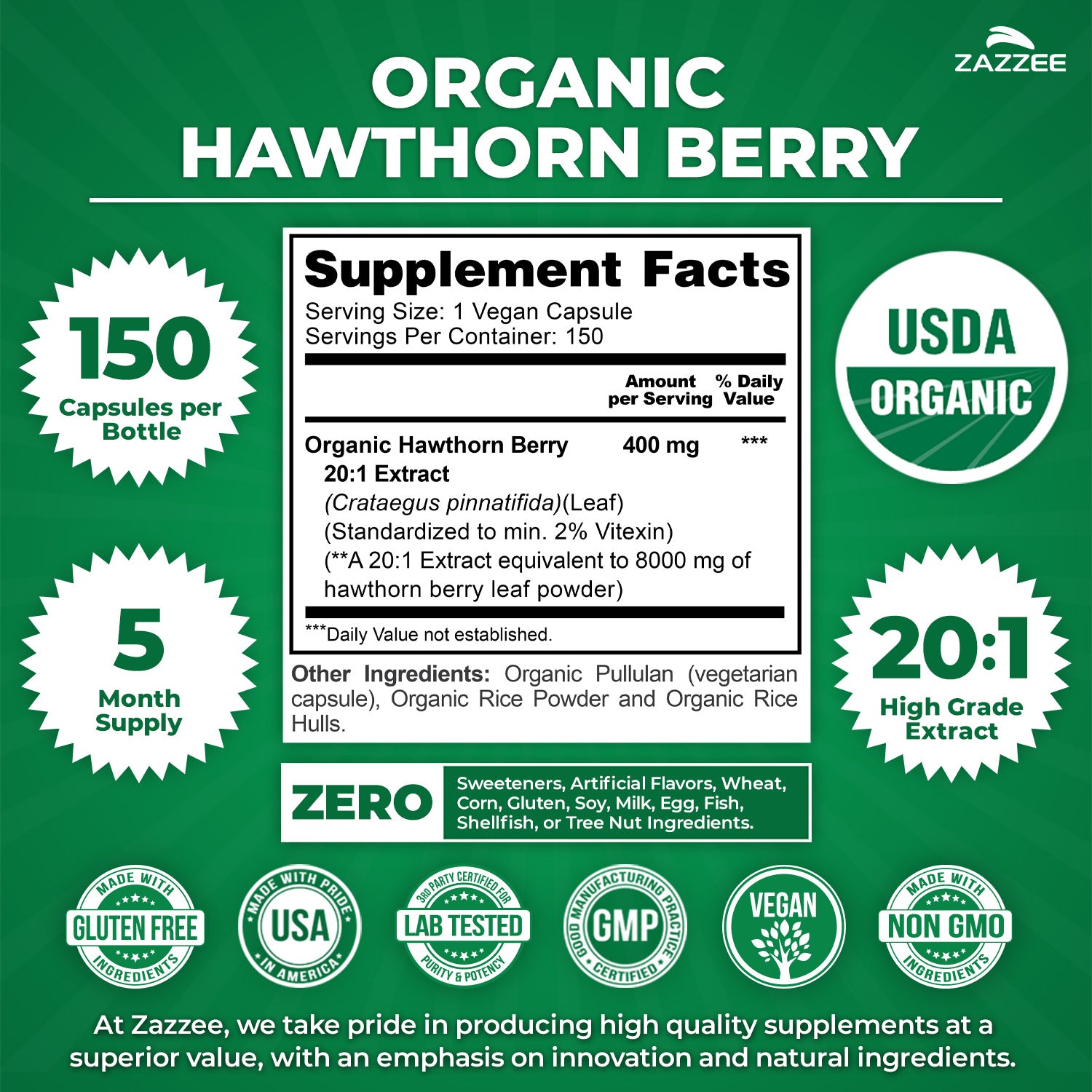Organic Hawthorn Berry Extract – Zazzee Naturals