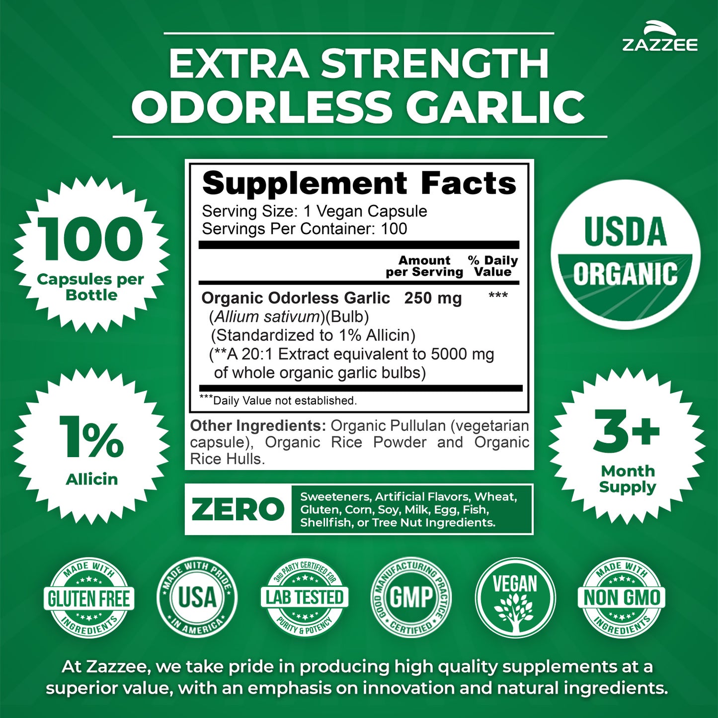 Organic Odorless Garlic