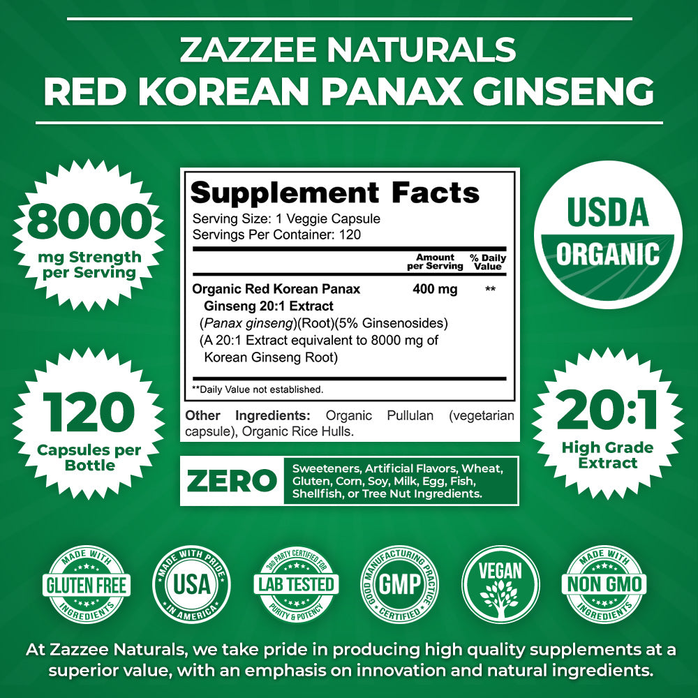 Organic Red Korean Panax Ginseng