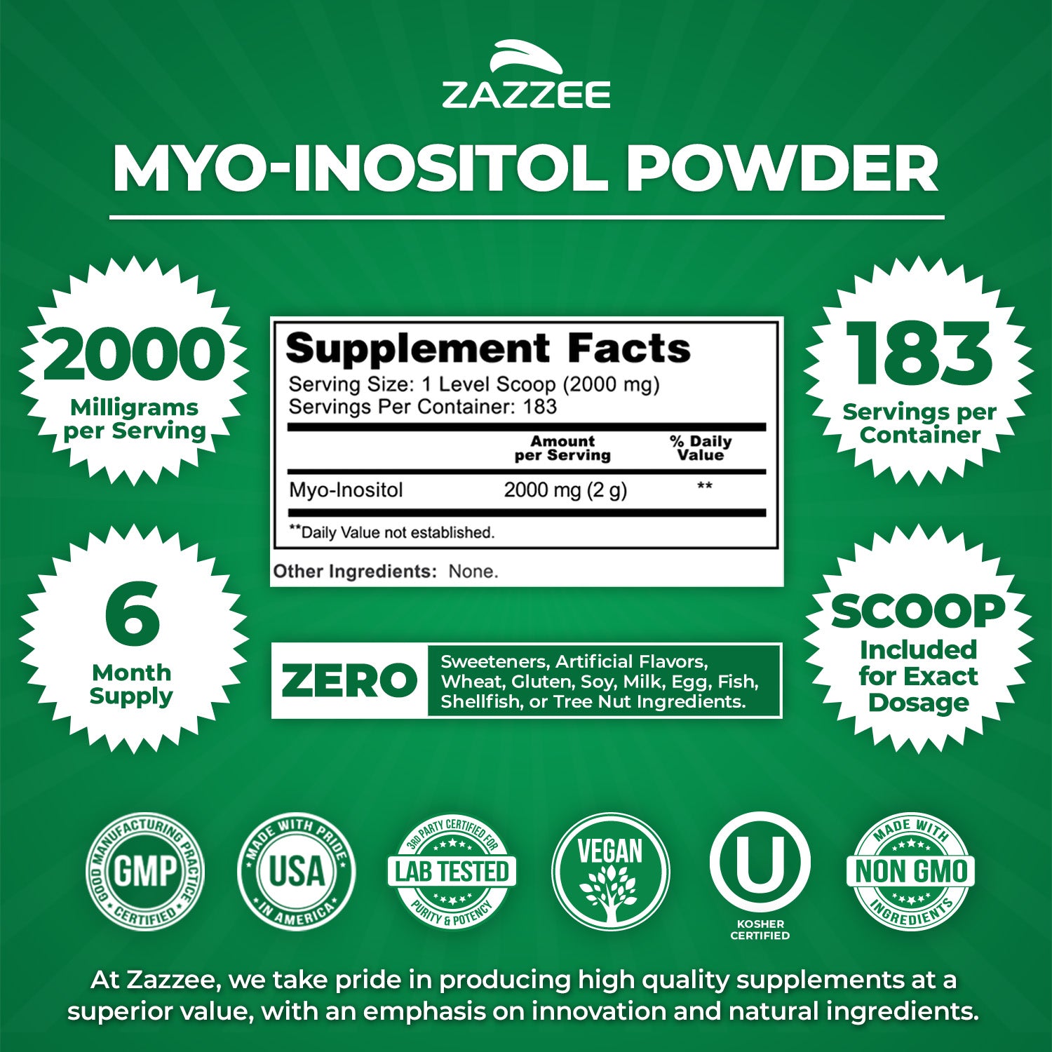 Myo-Inositol Powder – Zazzee Naturals