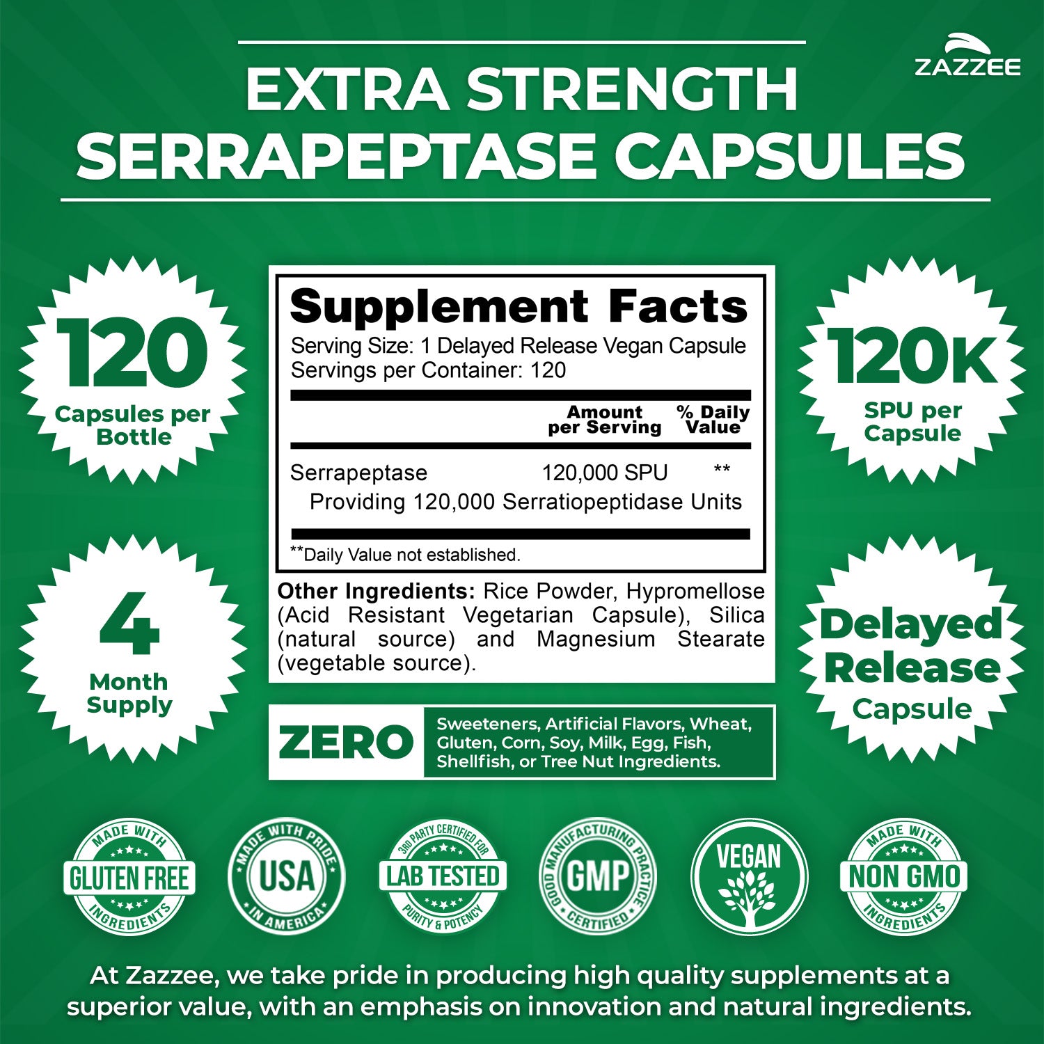 Serrapeptase – Zazzee Naturals