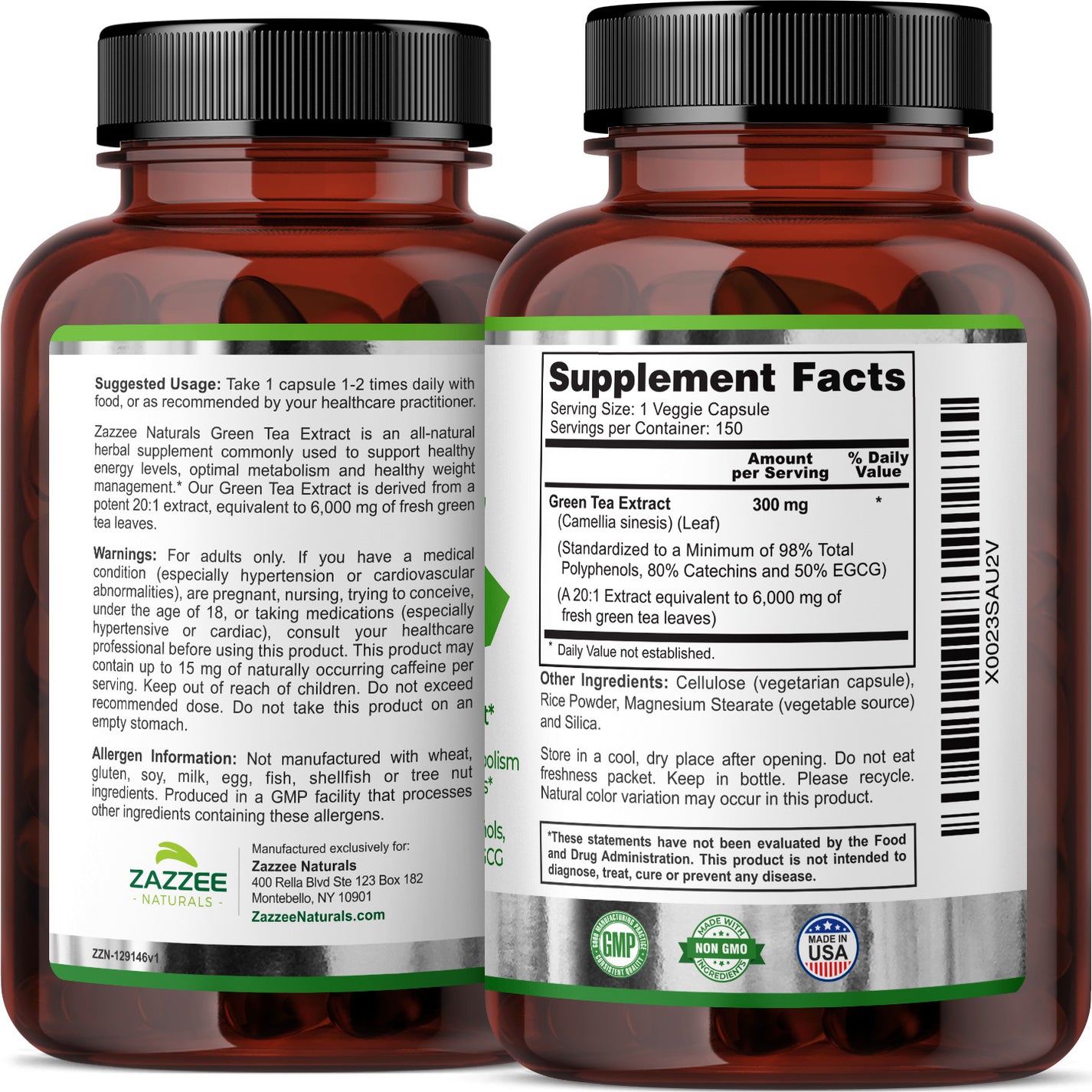 Green Tea Extract Zazzee Naturals