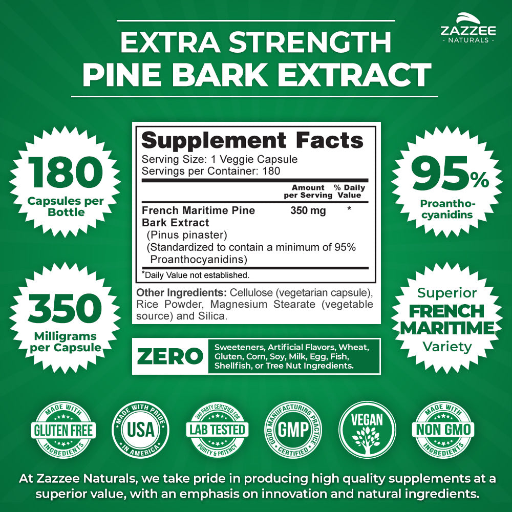 French Maritime Pine Bark Extract Zazzee Naturals