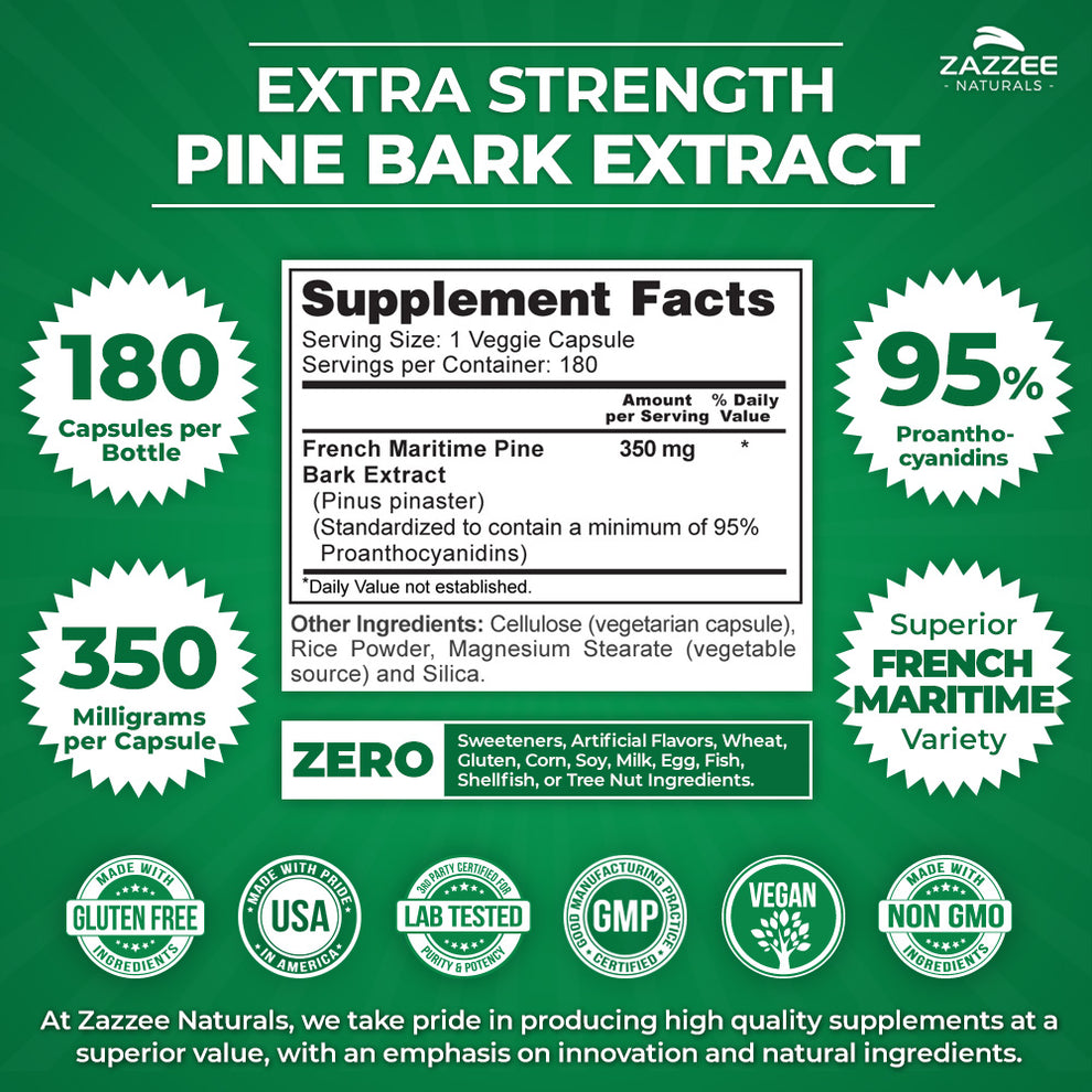 French Maritime Pine Bark Extract Zazzee Naturals