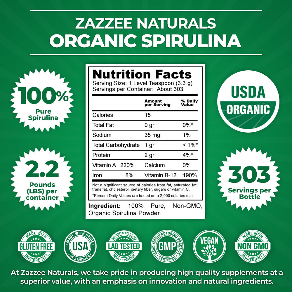 Sprulena Organic Spirulina Powder – Zazzee Naturals